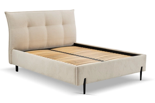 Čalouněná postel Biscuit 180x200 béžová s úložným prostorem skandinávská do ložnice