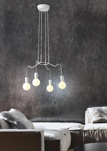 Závěsné svítidlo Basso bílé kovové moderní do obýváku a ložnice 57 cm CANDELLUX