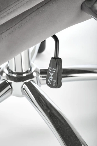 Ergonomická kancelářská židle Ukka šedá sametová s nastavitelnou výškou a sklonem pro práci