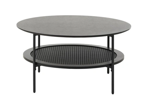 Konferenční stolek Pensacola kulatý 80 cm černý dub do obýváku