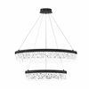 Závěsná lampa FROZI černá 38W LED 3000K čiré krystaly