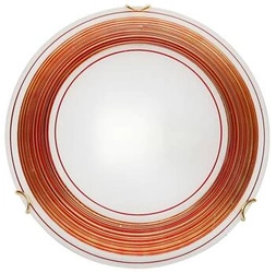 Stropní skleněné svítidlo Izis kulaté červeno-zlaté 30 cm klasické do obýváku a ložnice