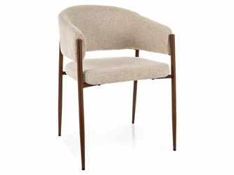 Čalouněná béžová jídelní židle Kapia s područkami