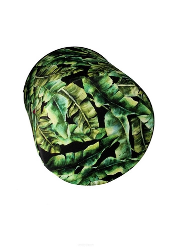 Zahradní kulatý voděodolný puf Black Palms Intesi moderní na zahradu i terasu 40 cm