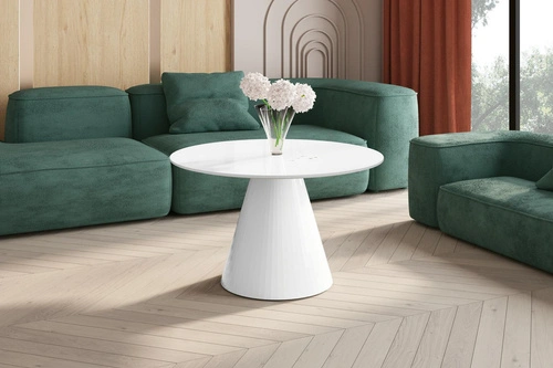 Konferenční stolek Ayden kulatý 80 cm černý moderní do obývacího pokoje