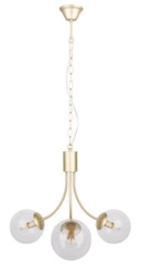 Závěsné svítidlo Dani zlaté 3bodové skleněné koule moderní do obýváku nebo jídelny