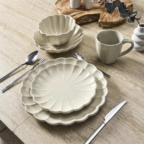 Hluboký talíř Calista 20 cm krémový jídelní talíř na polévku Intesi