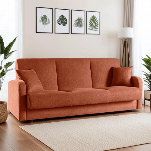 Rozkládací pohovka 3místná Corsica skandinávská s funkcí spaní do obýváku oranžová