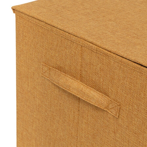 Skládací dvoukomorový koš na prádlo Colorama 74l klasický do koupelny hořčicový 5five