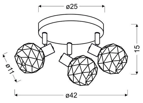 Stropní svítidlo kulaté Acrobat černé moderní kovové E14 do obývacího pokoje Candellux