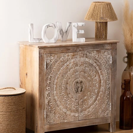 Dekorativní soška LOVE Atmosphera glamour bílý mramor do obýváku na komodu 60 cm