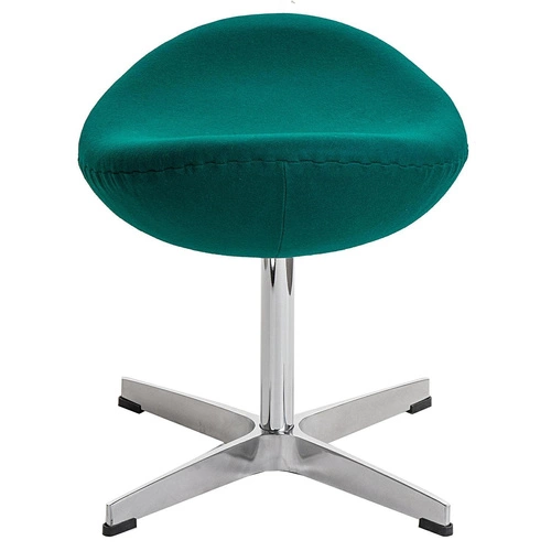 Čalouněný taburet Jajo D2.DESIGN tmavě zelený kašmír otočný do obýváku inspirovaný Egg