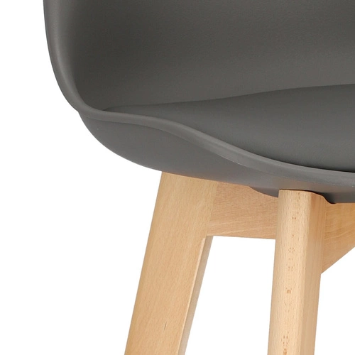 Barová židle s opěrkou Norden šedá 75 cm moderní k kuchyňskému ostrůvku