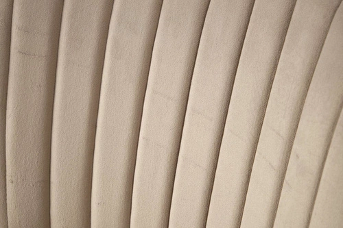 Čalouněná sametová židle Rachel béžová do jídelny a obýváku se zlatými nohami Intesi