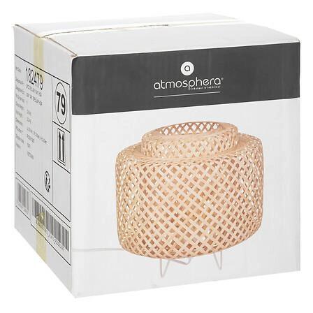 Noční lampička do ložnice Liby bambusová moderní skandinávská Atmosphera přírodní 27 cm