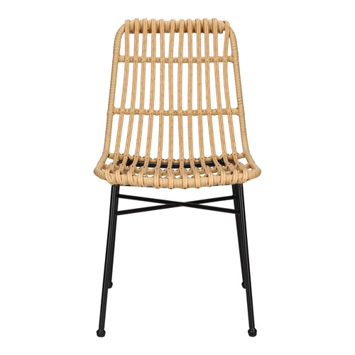 Zahradní křeslo Surabaya boho z technoratanu, přírodní s černými nohami Intesi
