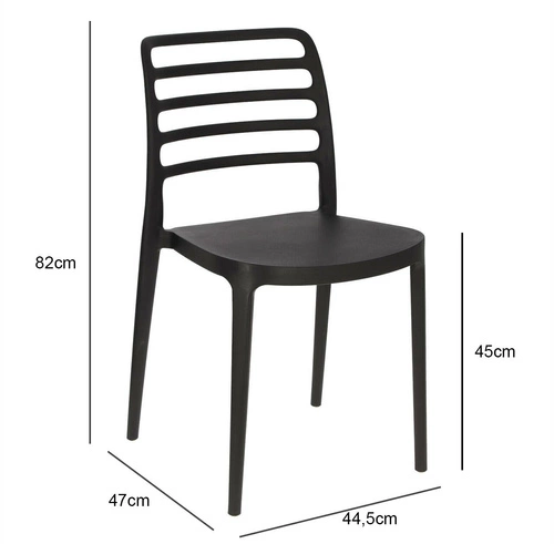 Zahradní židle Valla černá Intesi moderní plastová stohovatelná snadné čištění