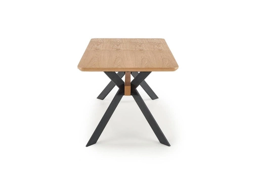 Rozkládací jídelní stůl Carbad dub přírodní černé nohy moderní loft 160-220x90 cm Intesi