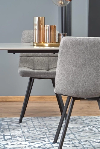 Jídelní stůl loftový Gorbal 140x80 cm šedá deska černé nohy moderní Intesi