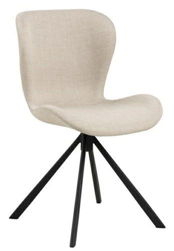 Otočná židle Batilda Actona čalouněná béžová do jídelny moderní s černými nohami