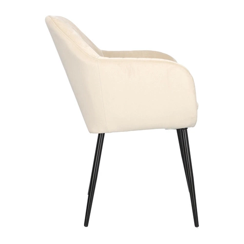 Čalouněná sametová jídelní židle Emilia Actona béžová s područkami moderní