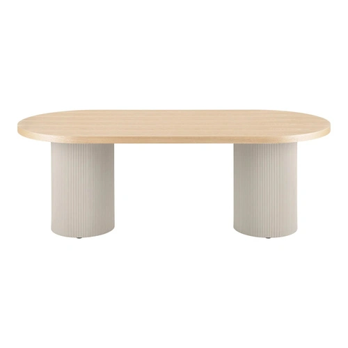 Jídelní stůl Solva 100x220 oválný skandinávský béžový jasan