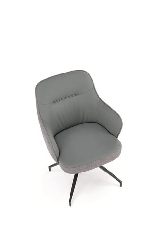 Otočná čalouněná židle Connery Intesi šedá s područkami do jídelny a obýváku