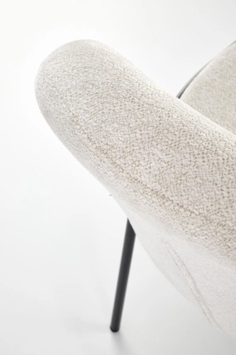 Čalouněná jídelní židle Salome krémová moderní skandinávský styl s černými nohami Intesi