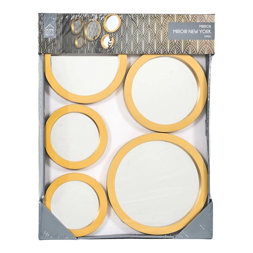 Sada 5 kulatých zrcadel Gilded ve zlatém rámu dekorativních do předsíně