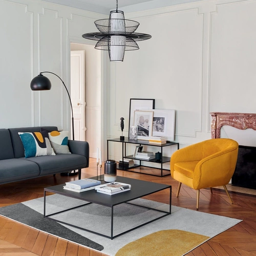 Stojací lampa Hyto oblouková černá moderní kovová do obýváku Atmosphera 177 cm