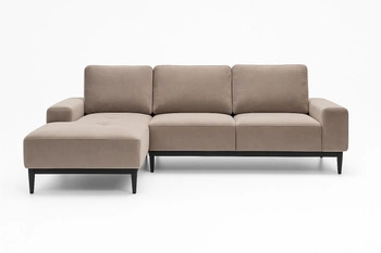 Rohová rozkládací pohovka Revon sametová levá béžová moderní do obýváku Intesi