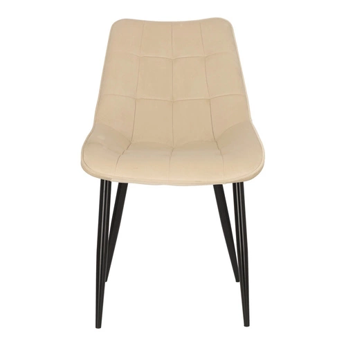 Jídelní židle Poly Intesi čalouněná sametem béžová s černými nohami moderní