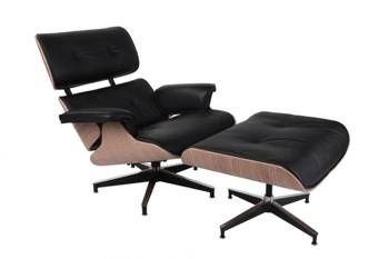 Vip Lounge Chair otočná křesla z pravé kůže s podnožkou moderní černá do obýváku