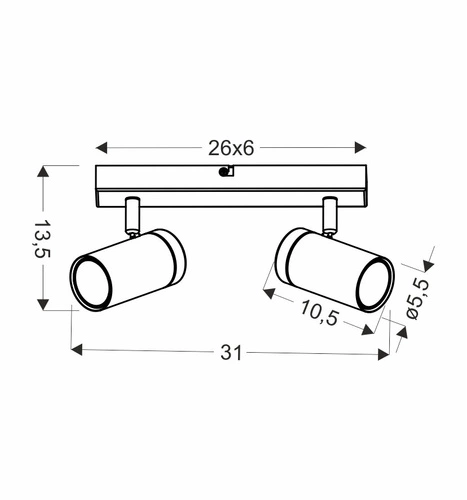Stropní lampa Lagos černá 2x15 GU10 černá+dřevěné stínidlo
