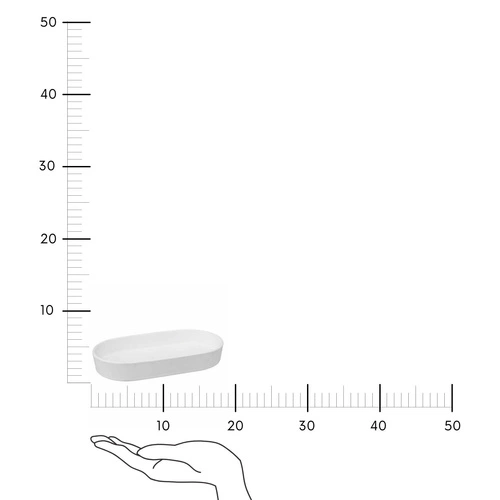 Keramická bílá mýdlenka Colors oválná do koupelny 5five simply smart