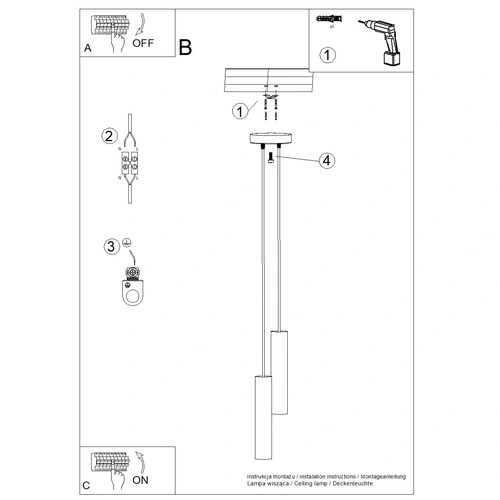 Stropní svítidlo LAGOS 2P černé moderní do obýváku a kuchyně dvoubodové