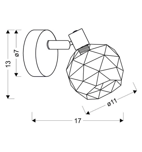 Nástěnné svítidlo glamour kovové Acrobat černé se zlatým stínidlem do obýváku a ložnice CANDELLUX