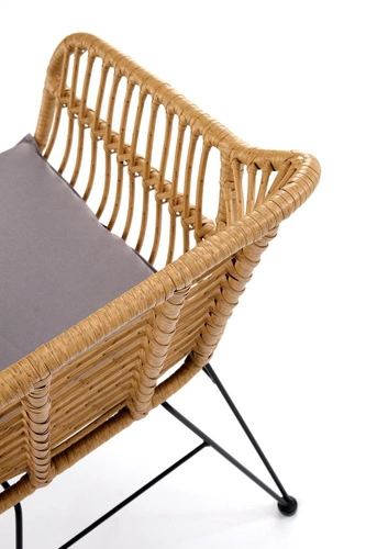 Ratanová židle Pavarisa boho s područkami do jídelny a obýváku přírodní Intesi