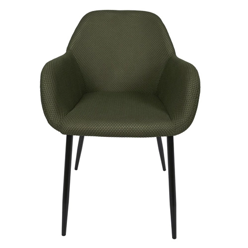 Čalouněná židle Lavia zelená khaki s područkami do jídelny a obýváku