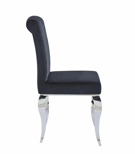 Čalouněná jídelní židle Helene Velvet černá, sametová na kovových nohách, do jídelny a kuchyně Intesi