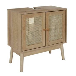 Koupelnová skříňka boho Bali přírodní dub s ratanem 60 cm pod umyvadlo Intesi