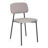 Čalouněná jídelní židle Esther světle šedá moderní skandinávská na kovových nohách