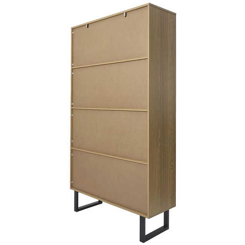 Knihovna Calypso přírodní loftová se skříňkou a policemi do obýváku Intesi 180x100 cm