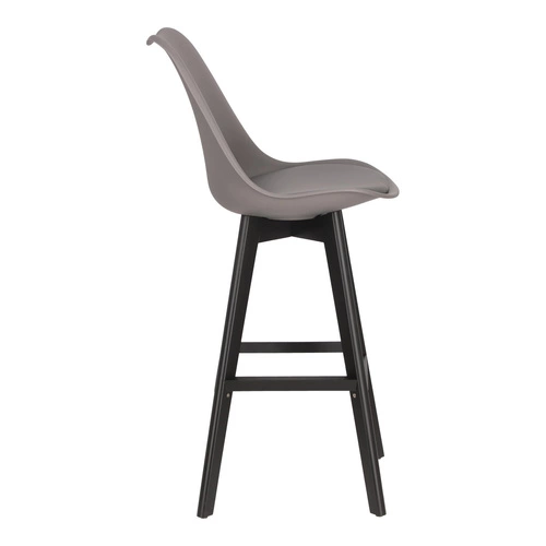 Barová židle s opěrkou Norden šedá moderní dřevěná do kuchyně a k ostrůvku 75 cm