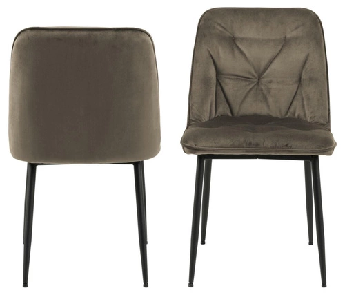 Čalouněná sametová židle Brooke béžová do jídelny a obýváku na černých nohách Actona