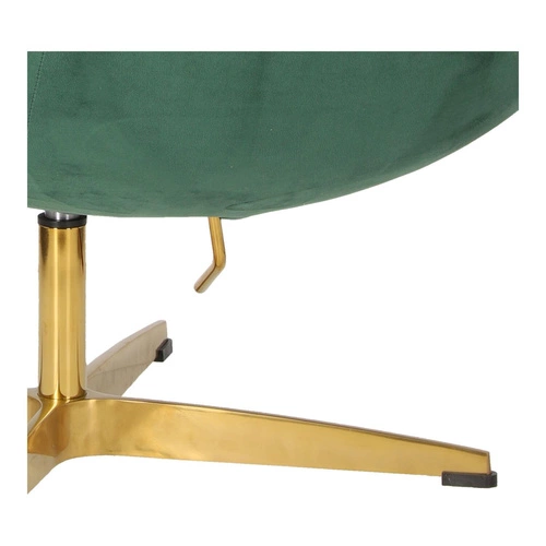 Velvet křeslo Egg zelený samet otočné s houpací funkcí do obýváku na zlaté noze