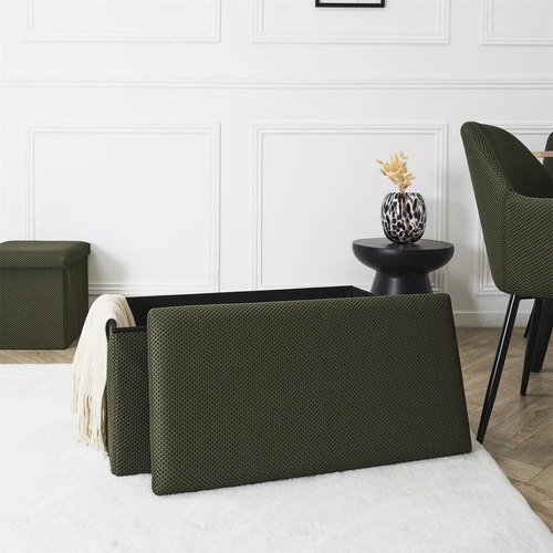 Obdélníková taburetka s úložným prostorem Velse Atom Intesi moderní skládací do předsíně khaki 76 cm