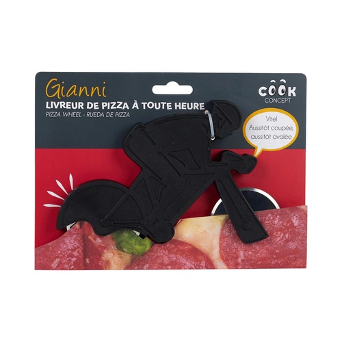 Intesi Kolarz černý kovový ostrý cyklistický nůž na pizzu