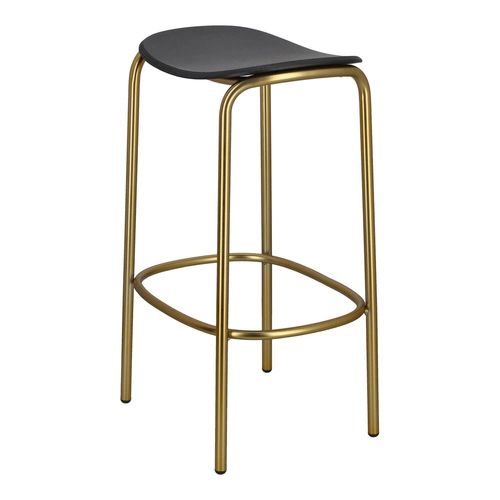 Barová stolička bez opěradla TRICK wood 65 cm černo-zlatá moderní do kuchyně a jídelny SCAB Design