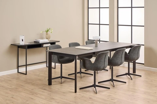 Rozkládací jídelní stůl Palermo černá keramika 180–240 cm